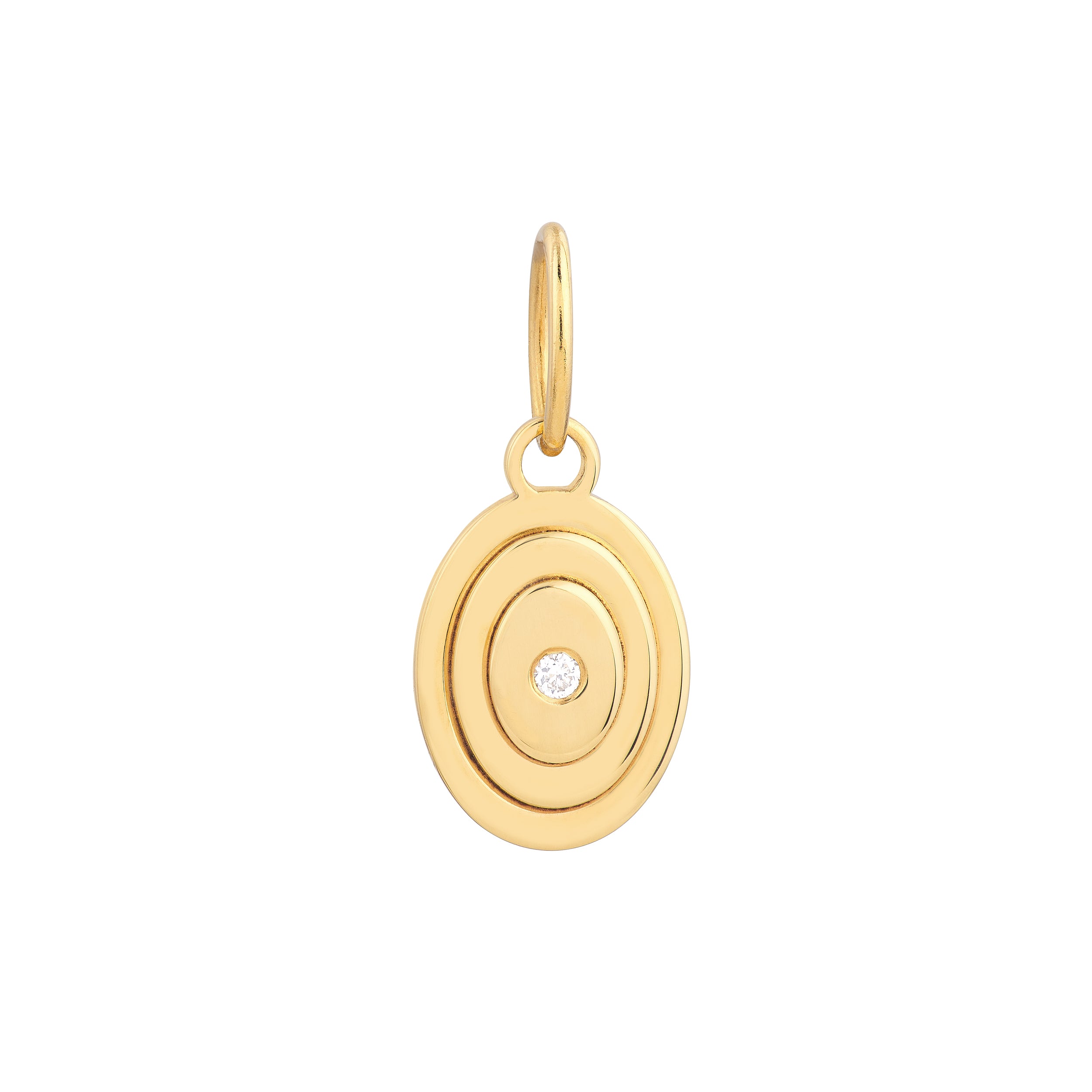 1.5pt Diamond Oval Stacked Pendant