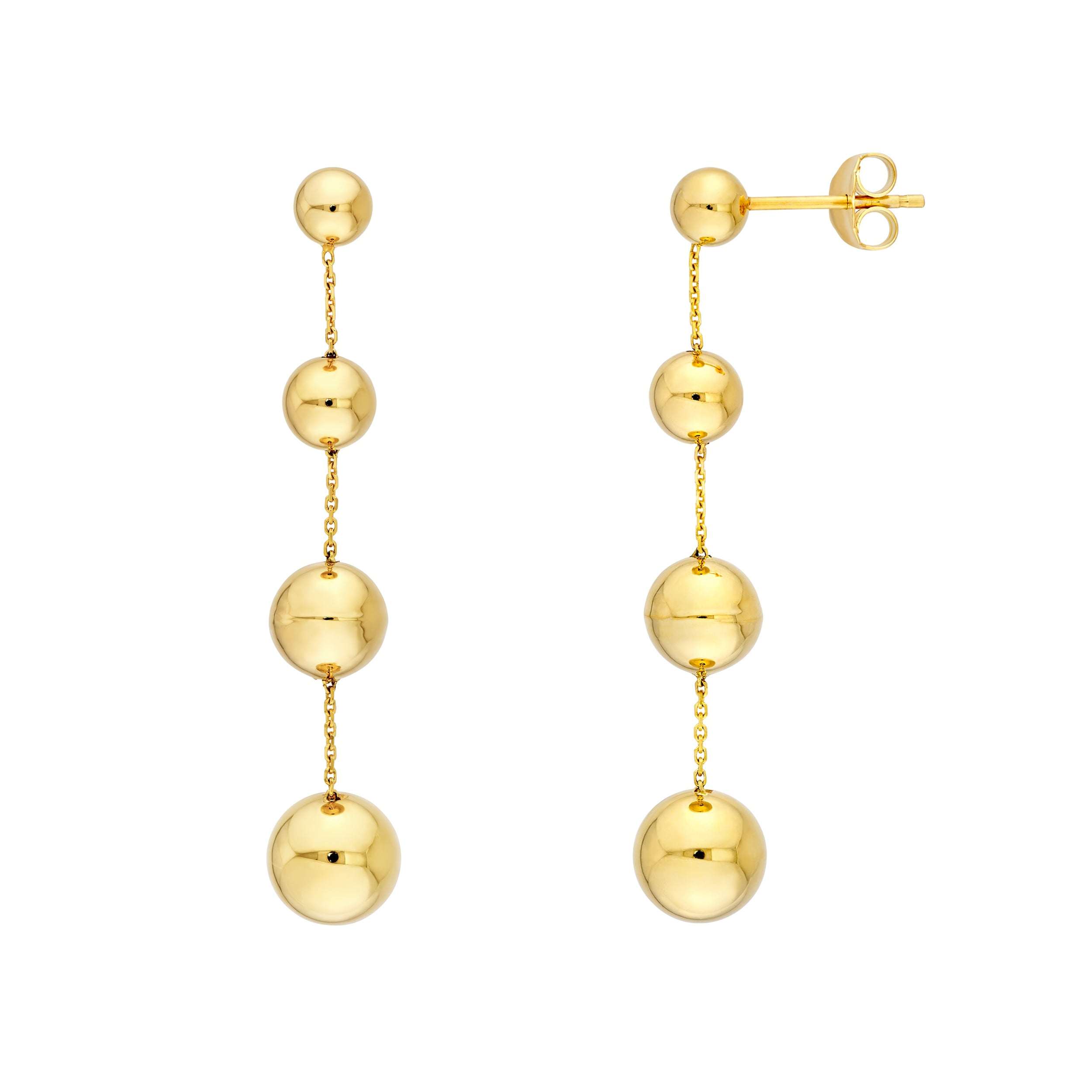 Graduated Bead Chain Dangle Earrings