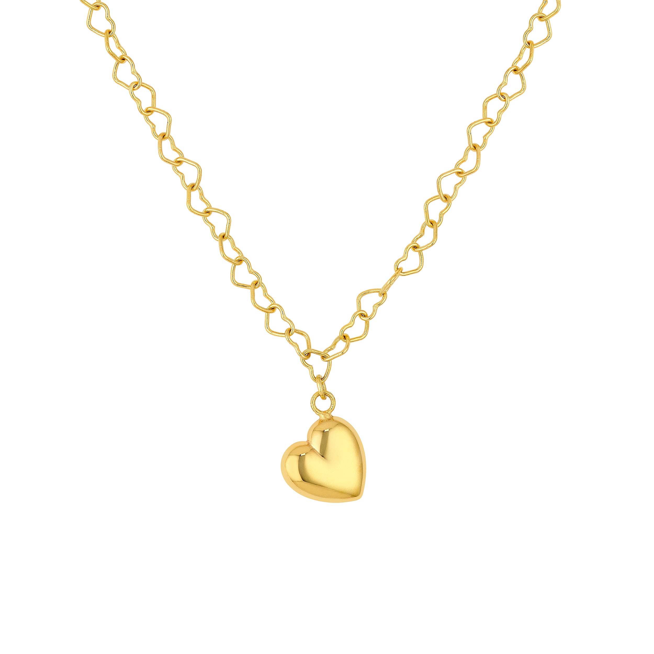 Puff Heart Charm Necklace