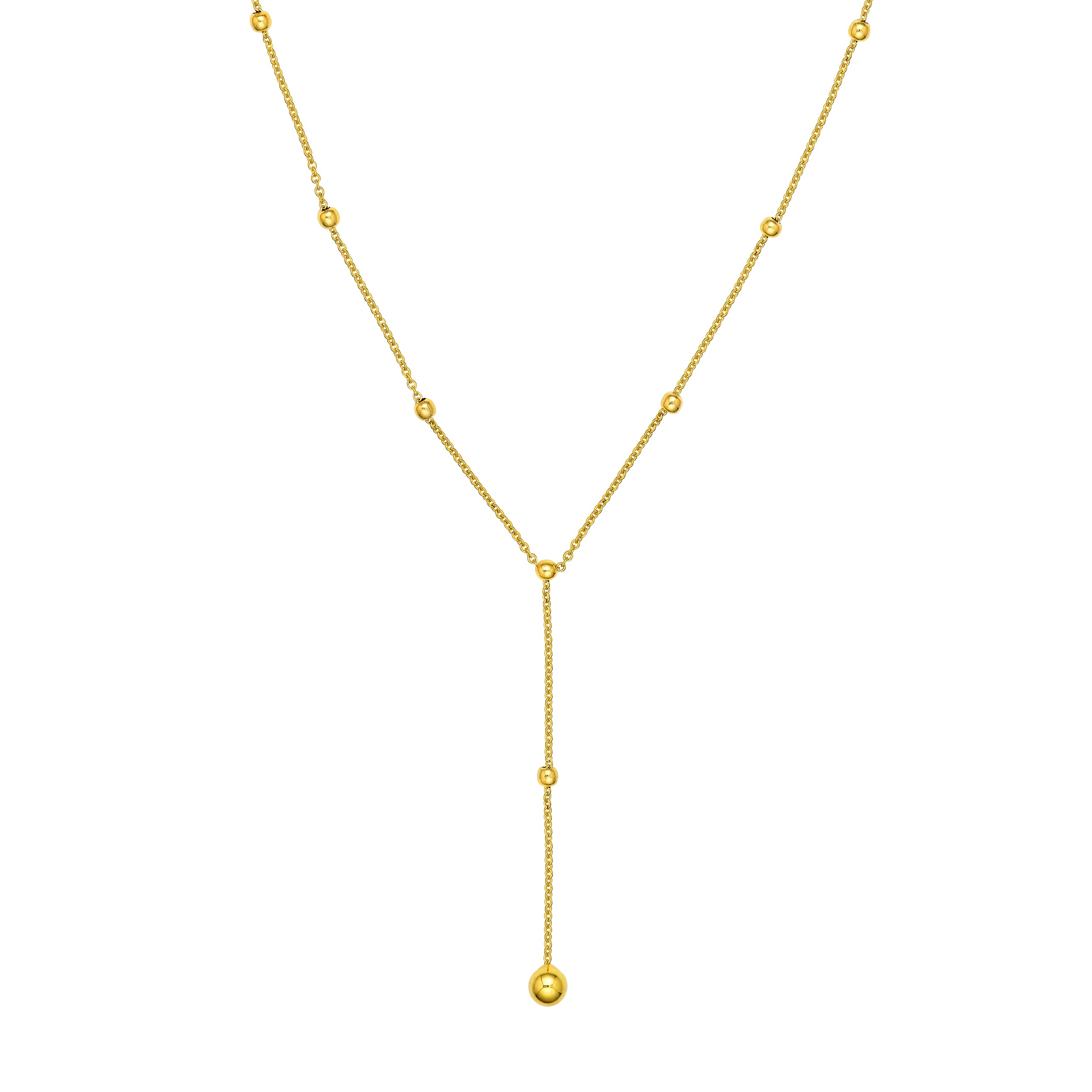 Beaded Chain Lariat Necklace