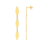 Mirror Diamond Shape Link Dangle Earrings