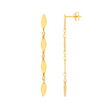 Mirror Long Diamond Shape Link Dangle Earrings