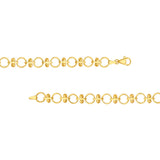 Alternating Round Link and Beaded Bar Necklace