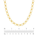 Alternating Round Link and Beaded Bar Necklace