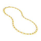 Alternating Round Link and Beaded Bar Necklace