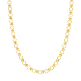 Alternating Round Link and Beaded Bar Necklace