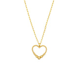 Graduated Beaded Heart Pendant Necklace