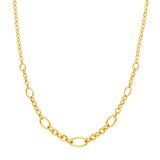 Hollow Graduated Oval Link Chain Necklace