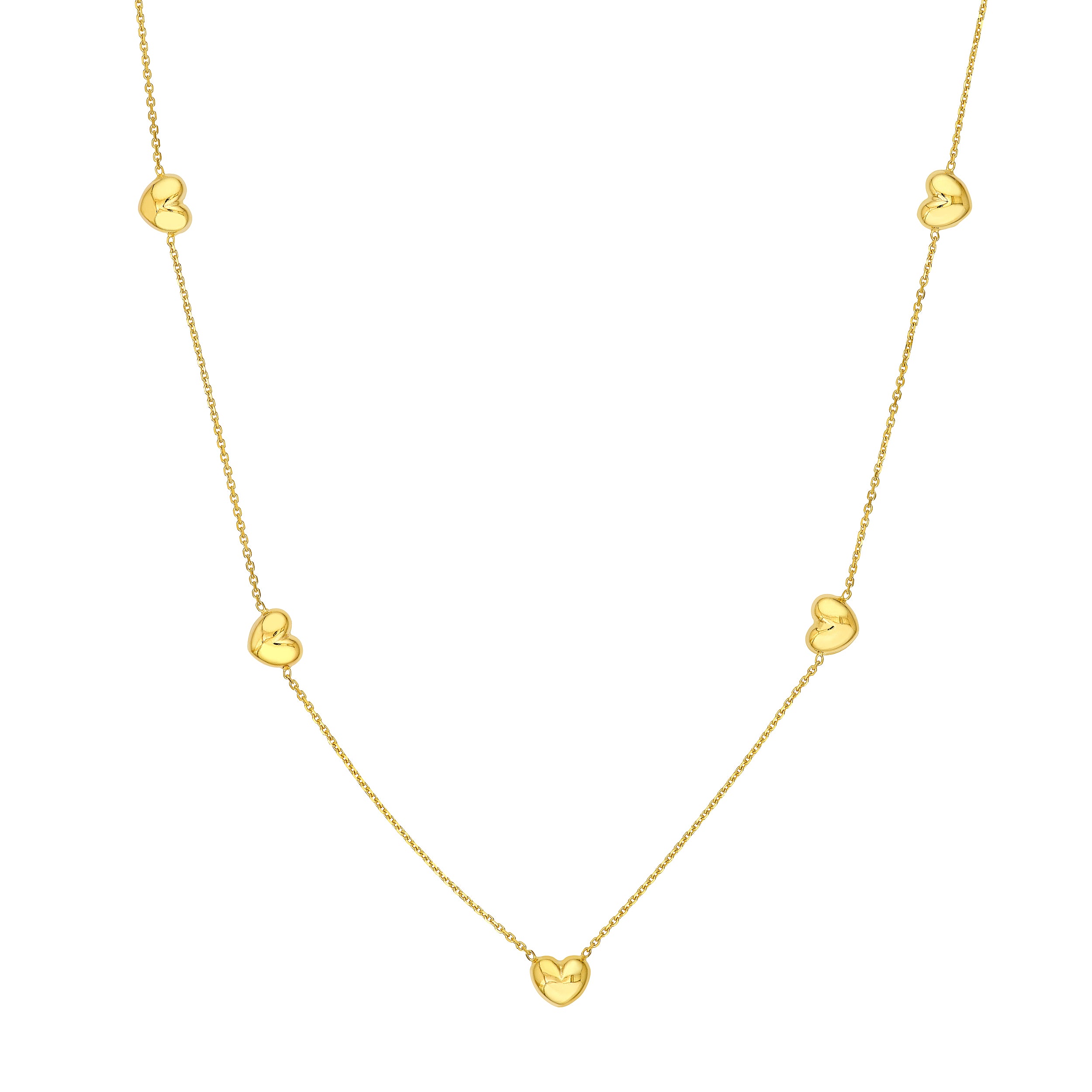 Multi Heart Station Necklace
