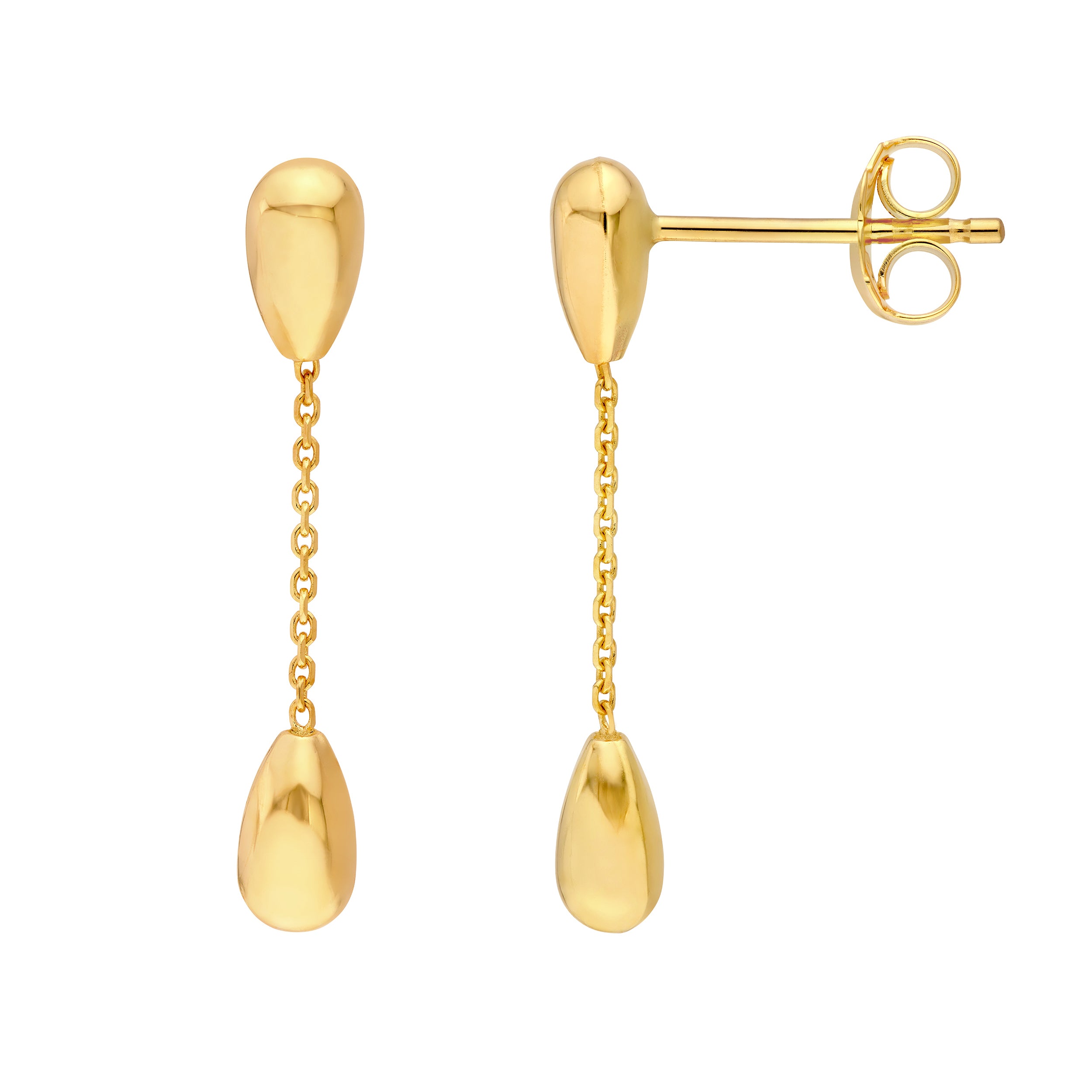 Teardrop Cable Chain Dangle Earrings