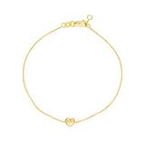 Puffy Heart Chain Bracelet