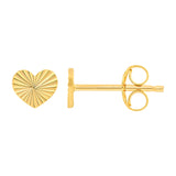 Small Fluted Heart Stud Earrings