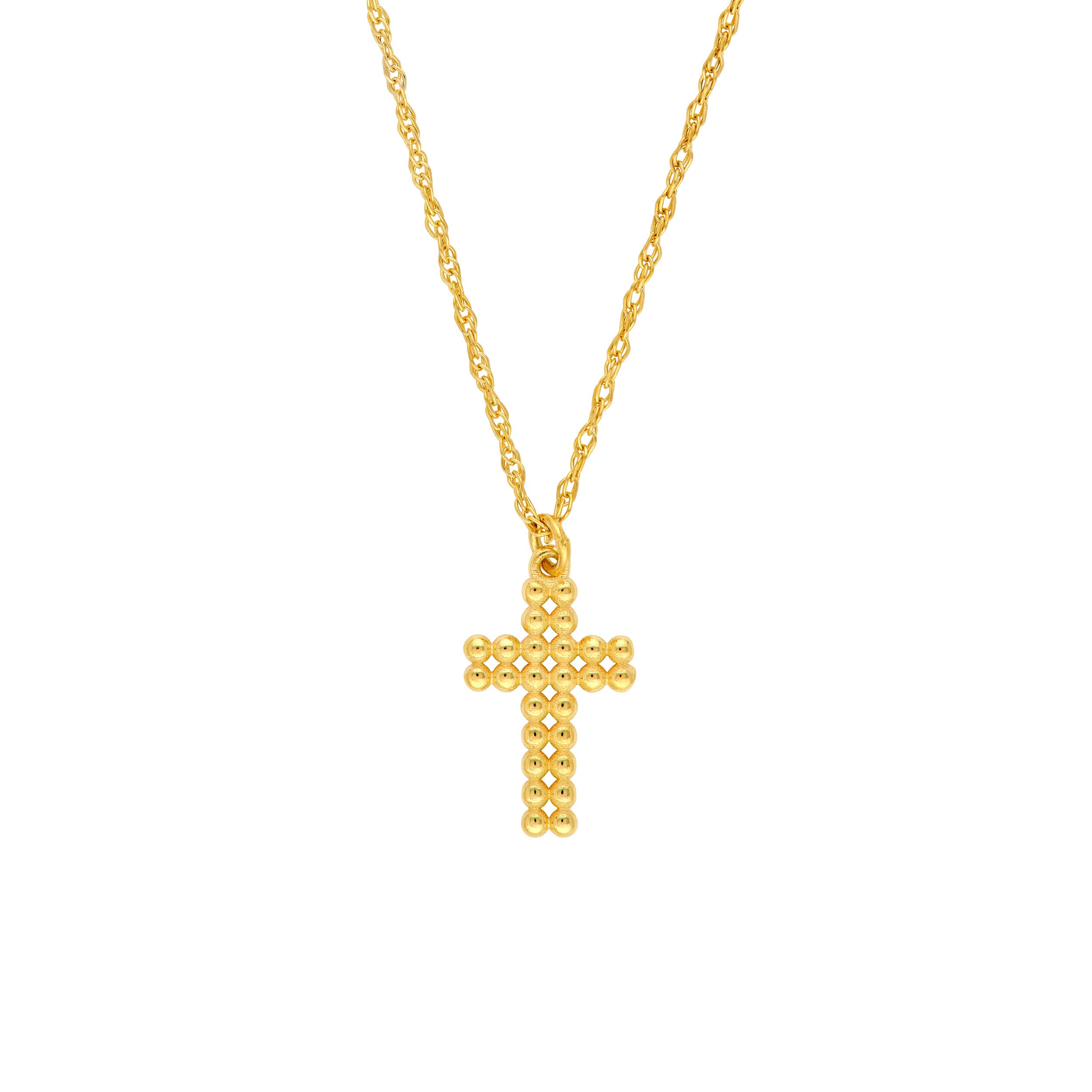 So You Puffy Beaded Cross Necklace