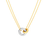 Two-Tone Double Chain Interlocking Circle Necklace