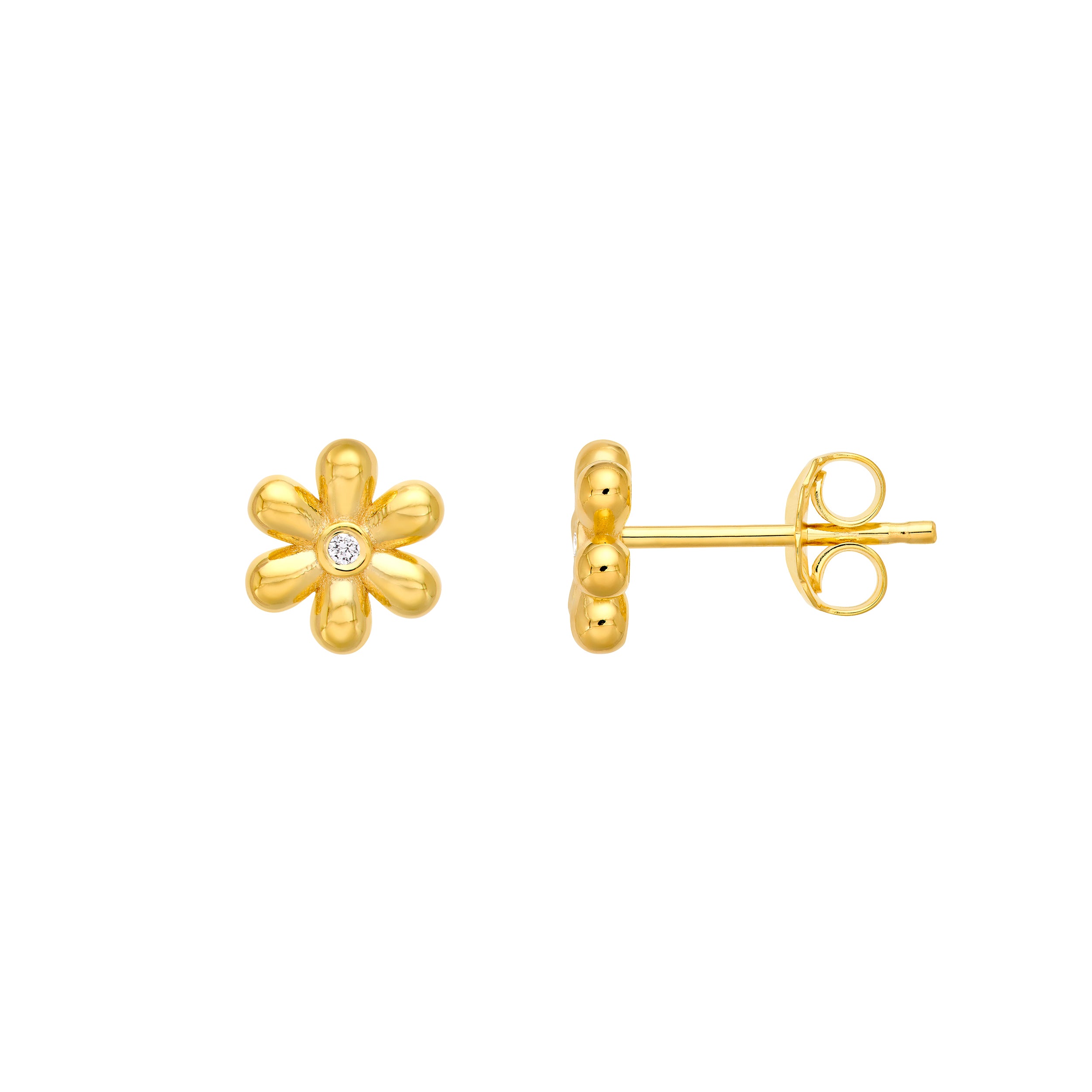 1.5pt Diamond Flower Stud Earrings