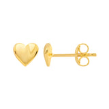 Puffy Folded Heart Stud Earrings