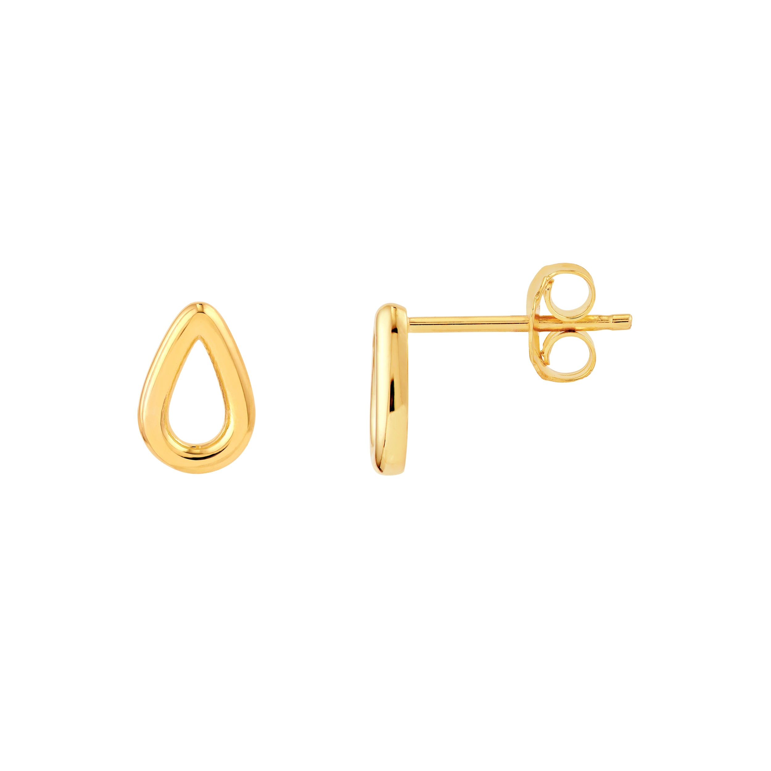 3D Open Teardrop Stud Earrings