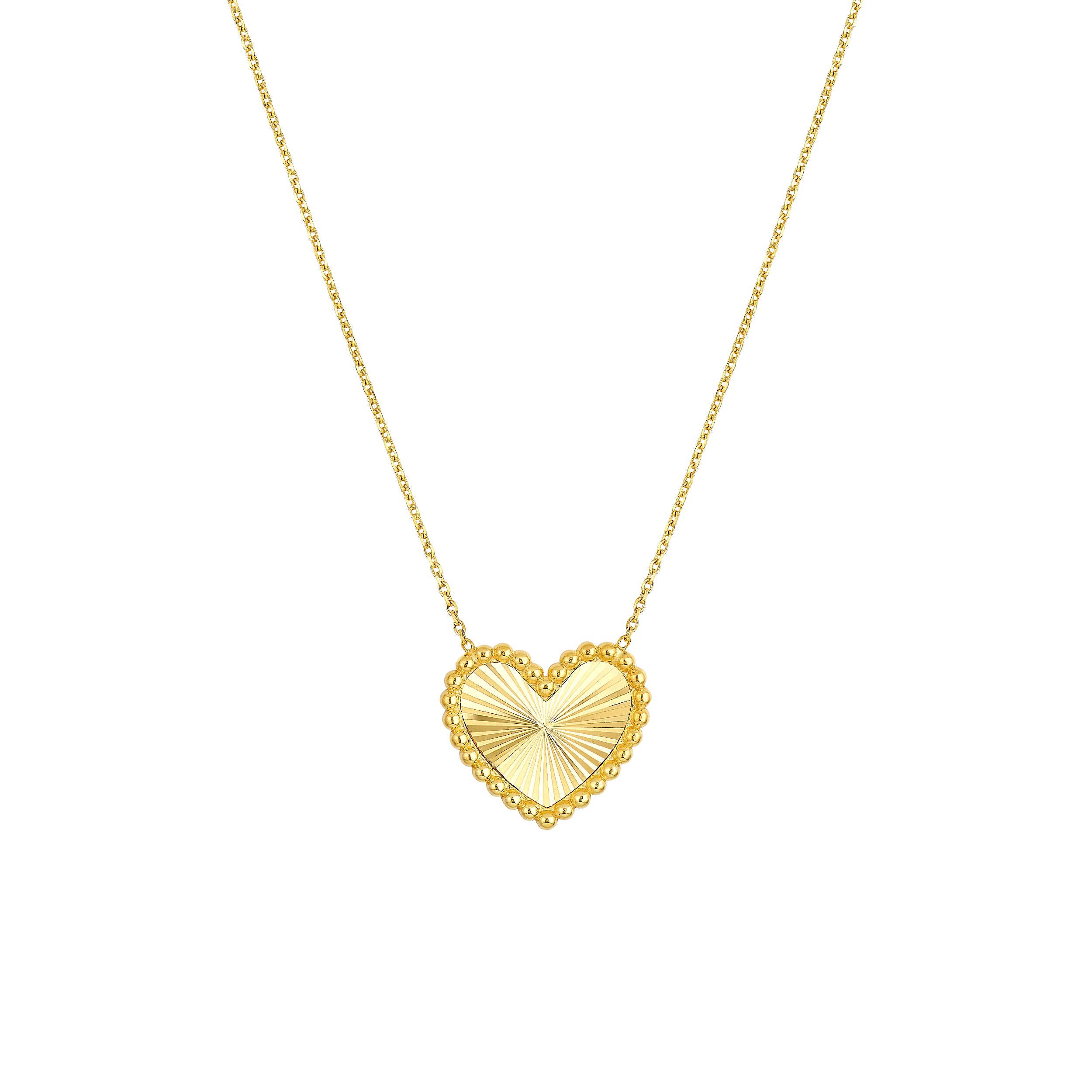 Beaded Border Radiant Heart Necklace