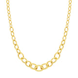 Hollow Graduated Oval Link Necklace