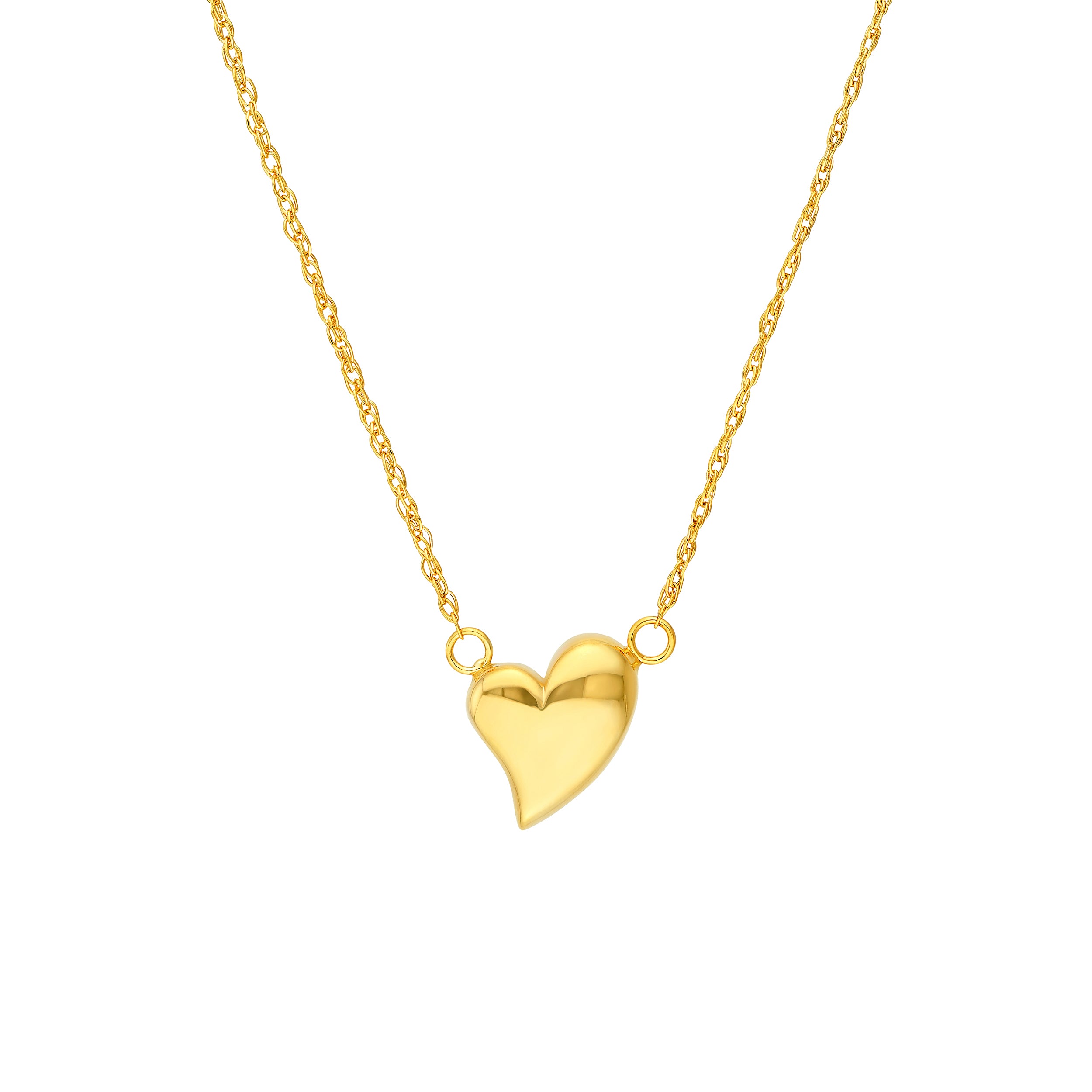 Wavy Puff Heart Rope Necklace