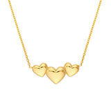 Grouped 3 Hearts Cable Necklace