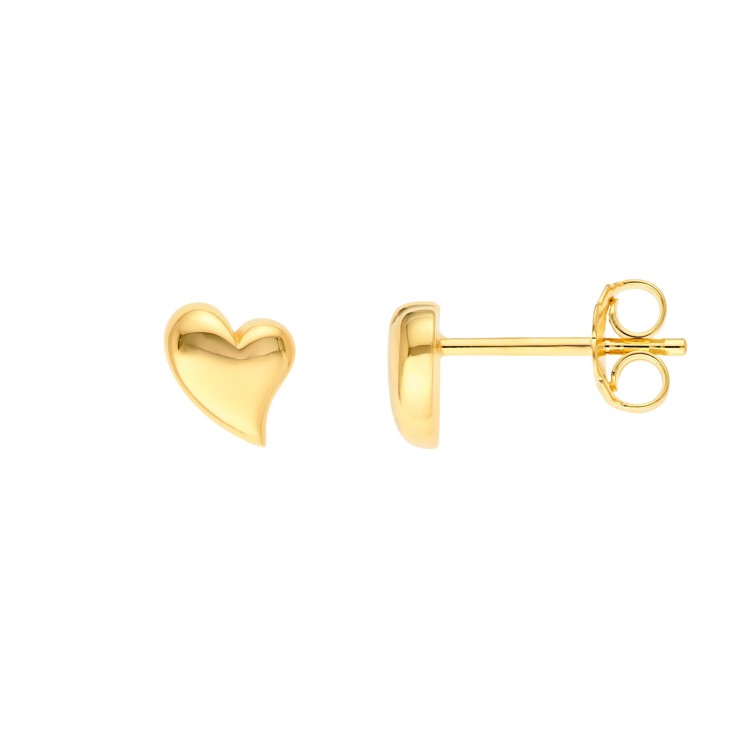Wavy Polished Large Heart Stud Earrings