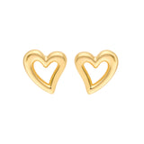 Small Open Heart Stud Earrings