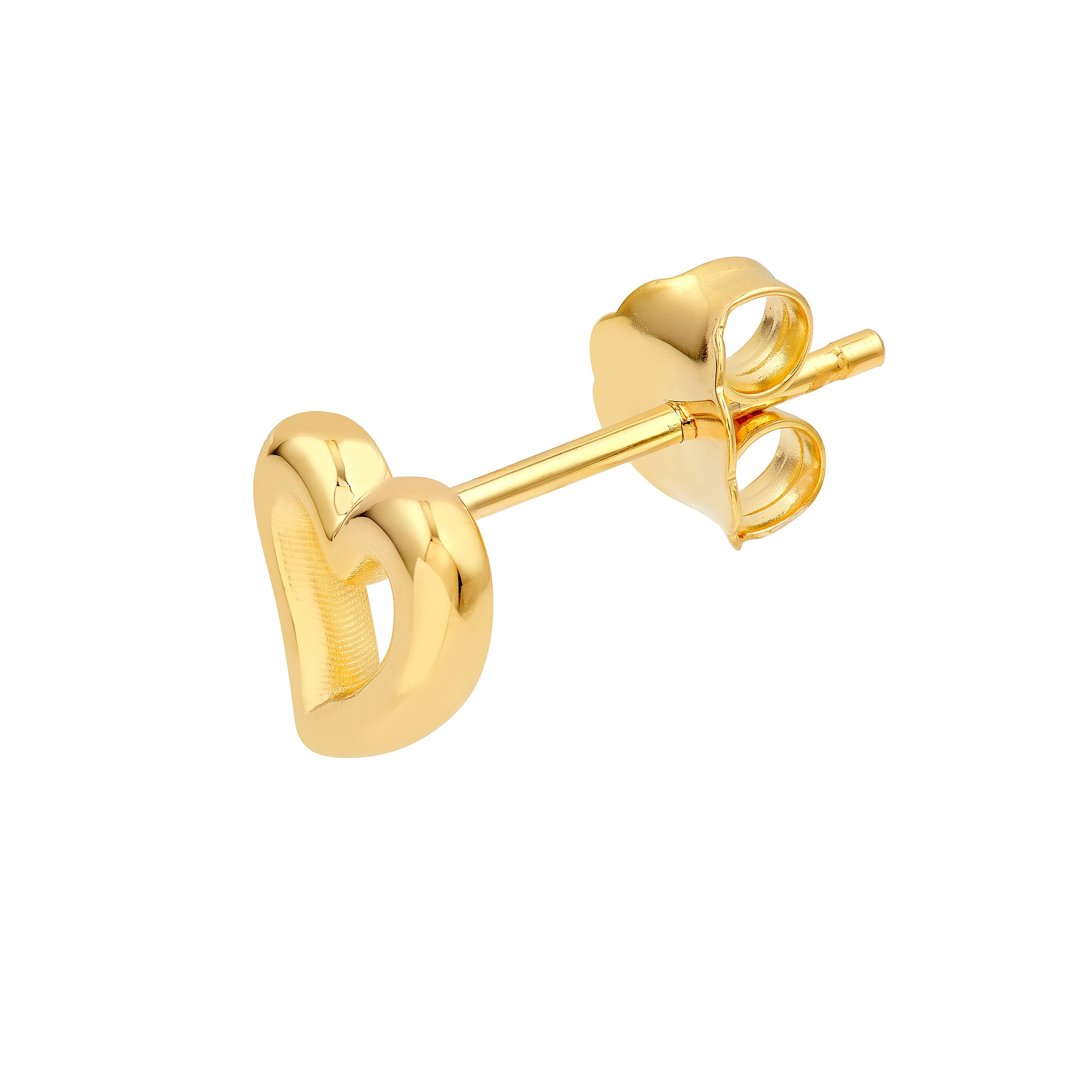 Small Open Heart Stud Earrings