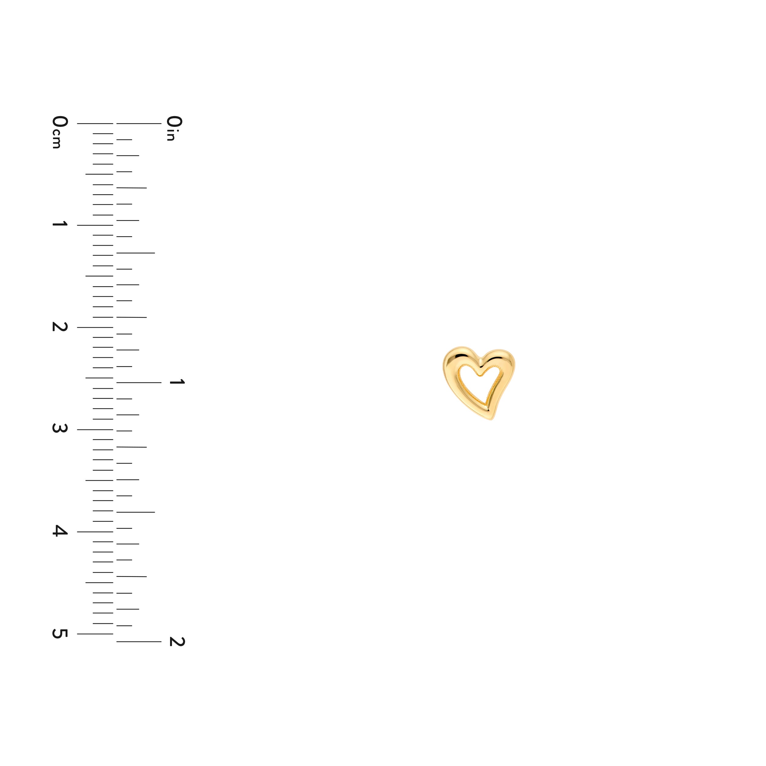 Small Open Heart Stud Earrings