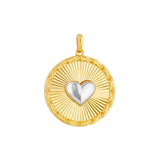 Two-Tone Fluted Heart Charm