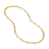 5.90mm Two-Tone Oval 3+1 Link Necklace