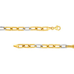 5.90mm Two-Tone Oval 3+1 Link Necklace