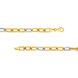 5.90mm Two-Tone Oval 3+1 Link Necklace