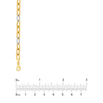 5.90mm Two-Tone Oval 3+1 Link Necklace