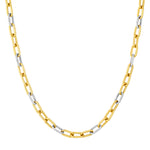 5.90mm Two-Tone Oval 3+1 Link Necklace