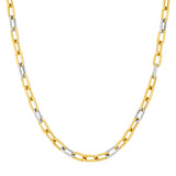 5.90mm Two-Tone Oval 3+1 Link Necklace