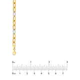 5.90mm Two-Tone Oval 3+1 Link Necklace
