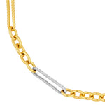 Two-Tone 5+1 Twist Link Necklace