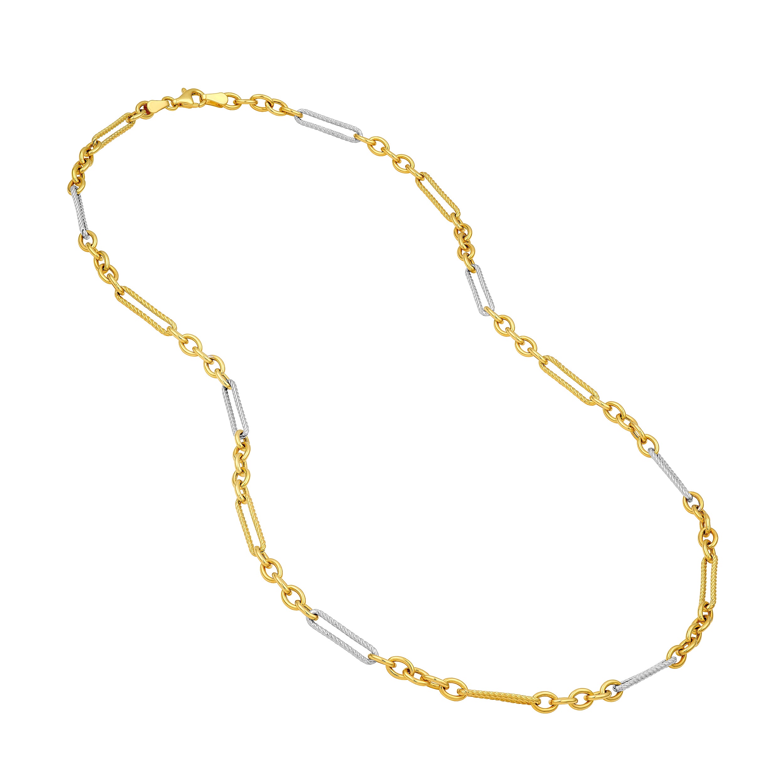 Two-Tone 5+1 Twist Link Necklace
