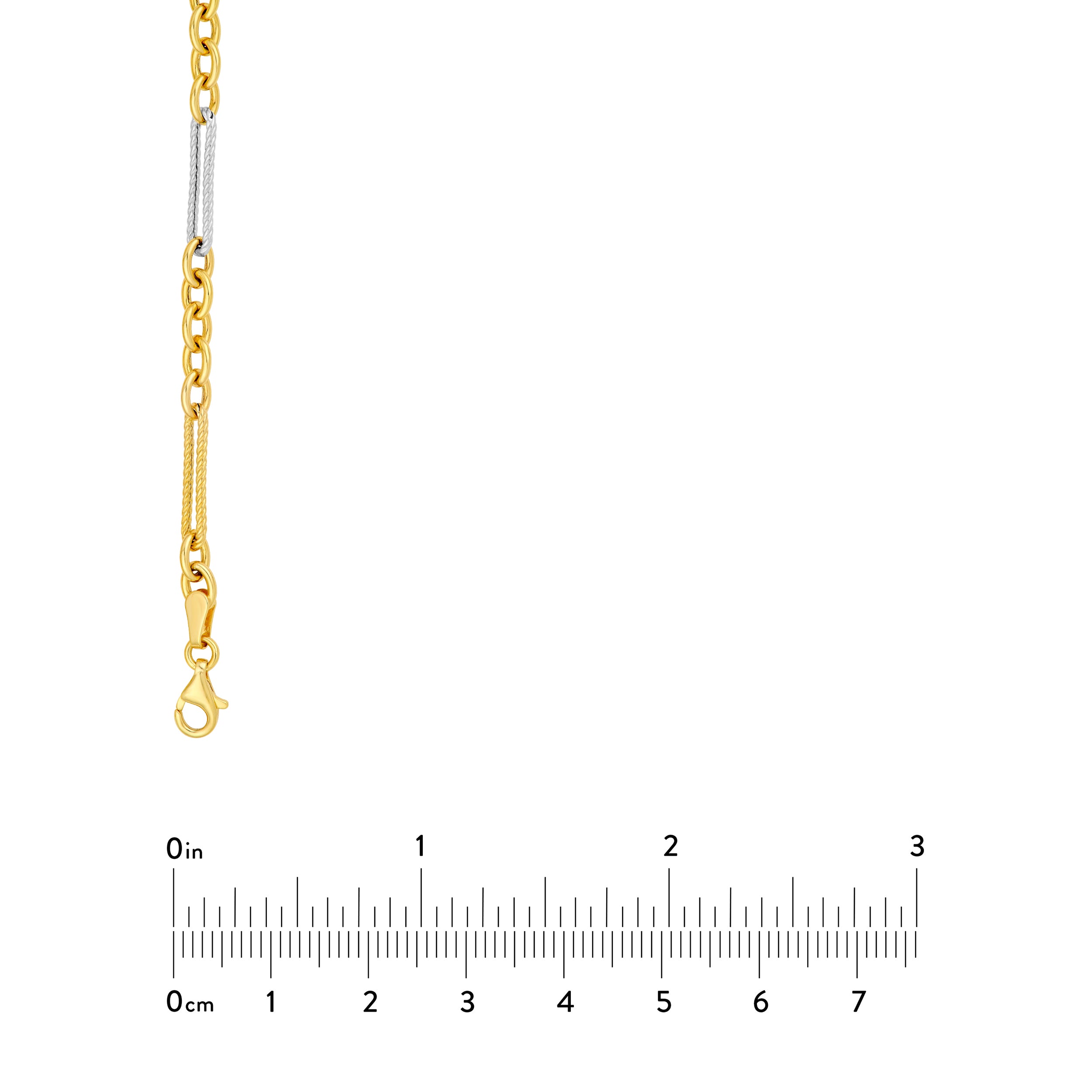 Two-Tone 5+1 Twist Link Necklace