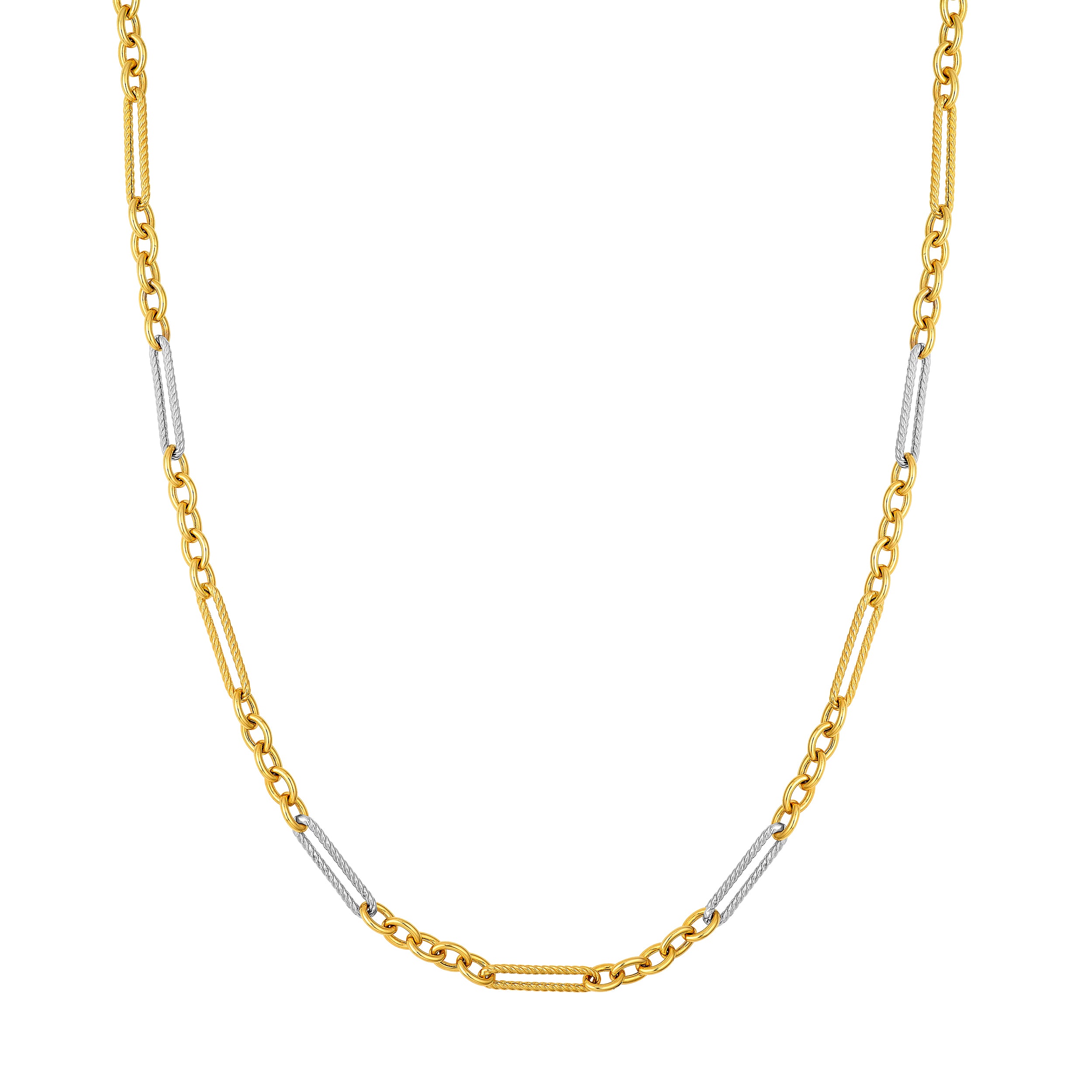 Two-Tone 5+1 Twist Link Necklace