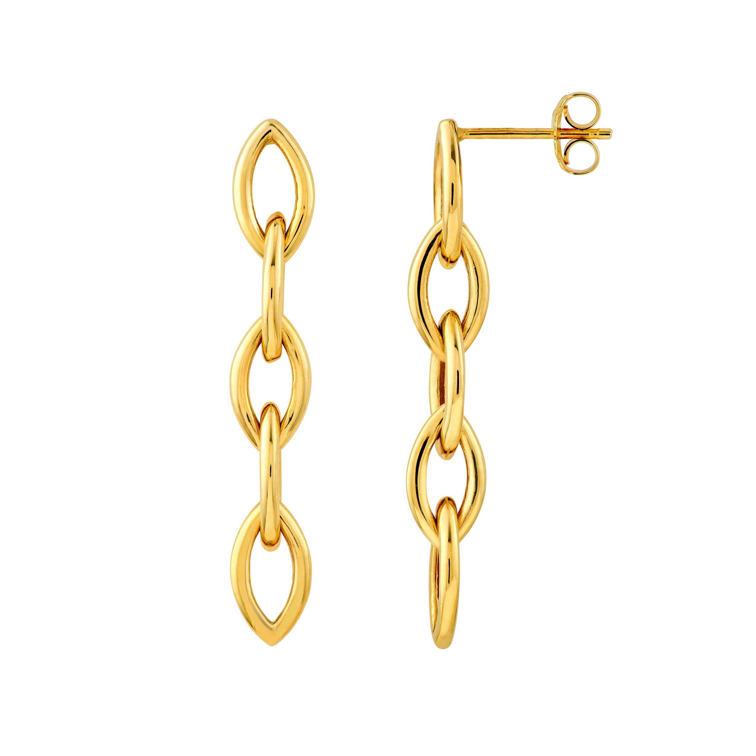 Marquise Shape Link Dangle Earrings