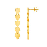 Dangle Closed Heart Chain Earrings