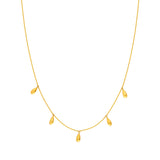 Teardrop Dangle Station Cable Necklace