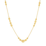 Graduated Puff Mariner Station Necklace