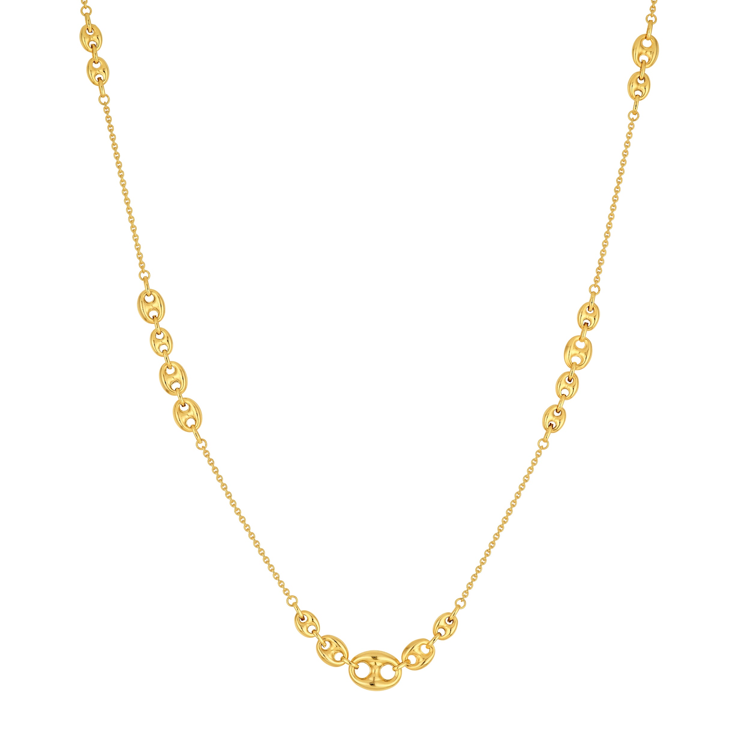 Graduated Puff Mariner Station Necklace