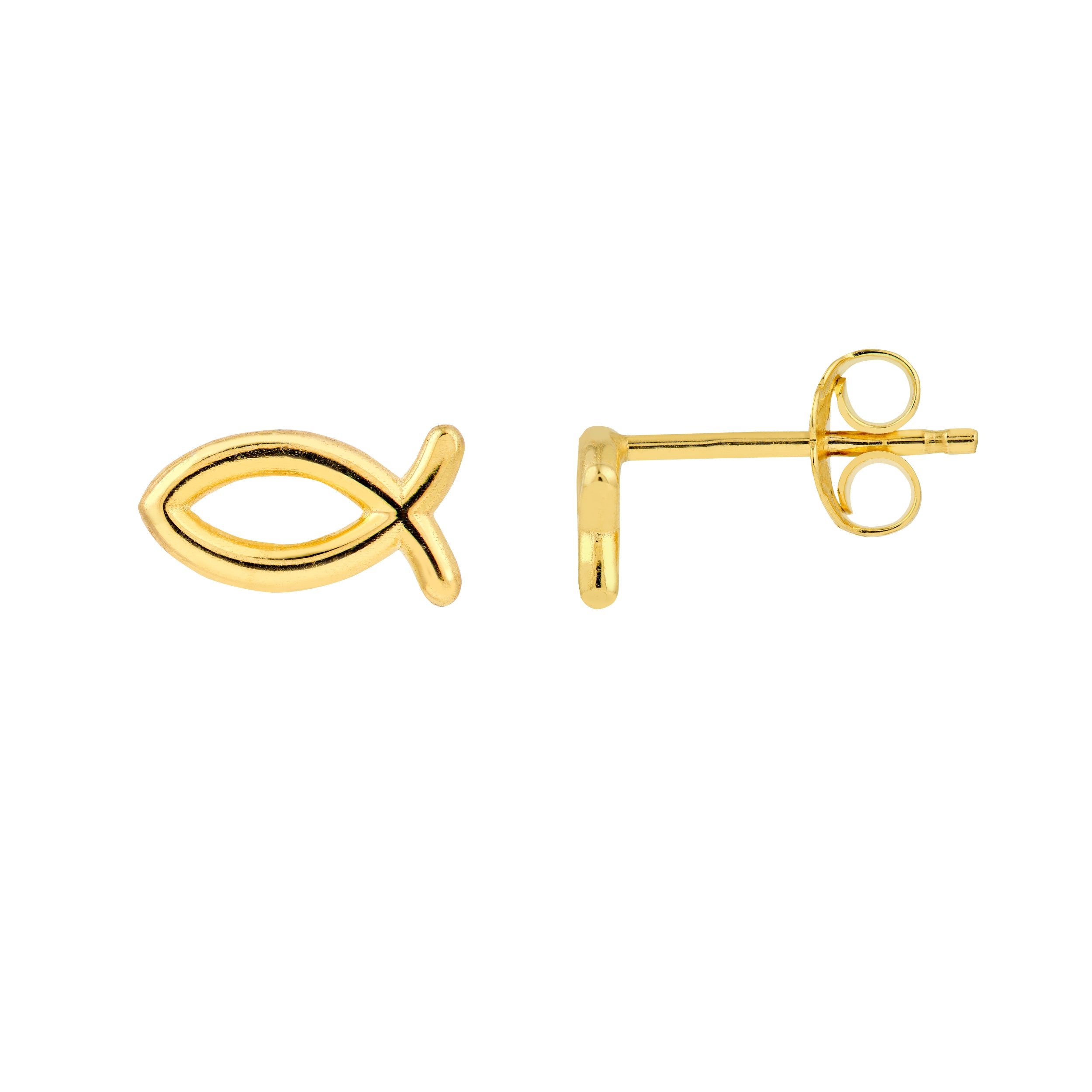 Ichthys Fish Stud Earrings