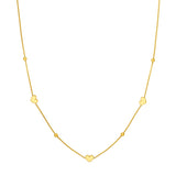 Heart and Bead Station Necklace
