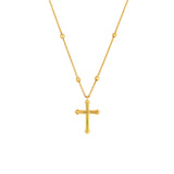 Bead Station Cross Pendant Necklace