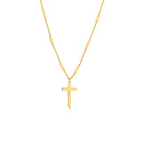 Bar Station Cross Pendant Necklace